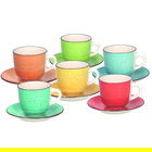Set 6 cesti de ceai cu farfurie Louise Art and Pepper, Tognana Porcellane, 250 ml, ceramica, multicolor