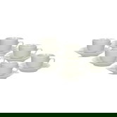Set 6 cesti de cafea cu farfurie Victoria, Tognana Porcellane, 100 ml, ceramica, alb