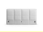 Tablie de pat 140 cm, Micadoni Home, Darren-201, tesatura structurata chenille, gri deschis melange