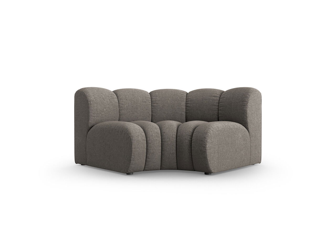 Modul pentru canapea, 1 loc, Lupine-140, Micadoni Home, 185x95x70 cm, tesatura chenille din poliester, gri
