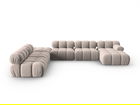 Coltar panoramic modular stanga 7 locuri, Bellis-51, Micadoni Home, 376x282x70 cm, catifea, cappuccino