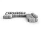Coltar panoramic modular dreapta 7 locuri, Bellis-51, Micadoni Home, 376x282x70 cm, catifea, cappuccino