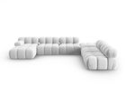 Coltar panoramic modular dreapta 7 locuri, Bellis-51, Micadoni Home, 376x282x70 cm, catifea, bej inchis
