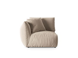 Modul stanga pentru canapea, 1 loc, Chris-184, Micadoni Home, 110x100x80 cm, catifea, ecru
