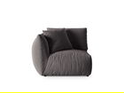 Modul stanga pentru canapea, 1 loc, Chris-184, Micadoni Home, 110x100x80 cm, catifea, gri inchis