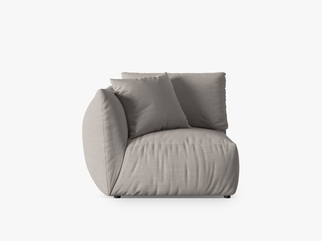 Modul stanga pentru canapea, 1 loc, Chris-259, Micadoni Home, 110x100x80 cm, tesatura structurata chenille, natural