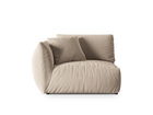 Modul stanga pentru canapea, 1 loc, Chris-184, Micadoni Home, 130x100x80 cm, catifea, ecru