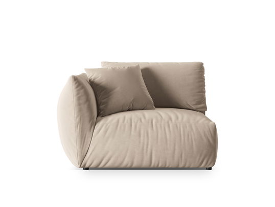Modul stanga pentru canapea, 1 loc, Chris-184, Micadoni Home, 130x100x80 cm, catifea, ecru