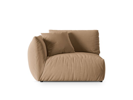 Modul stanga pentru canapea, 1 loc, Chris-184, Micadoni Home, 130x100x80 cm, catifea, bej sand
