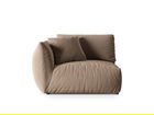 Modul stanga pentru canapea, 1 loc, Chris-184, Micadoni Home, 130x100x80 cm, catifea, maro deschis