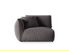 Modul stanga pentru canapea, 1 loc, Chris-184, Micadoni Home, 130x100x80 cm, catifea, gri inchis
