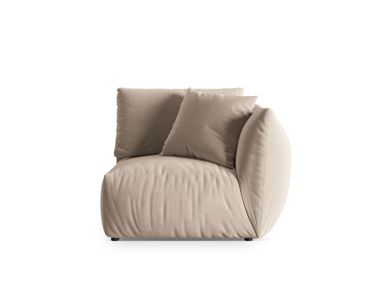 Modul dreapta pentru canapea, 1 loc, Chris-184, Micadoni Home, 110x100x80 cm, catifea, ecru