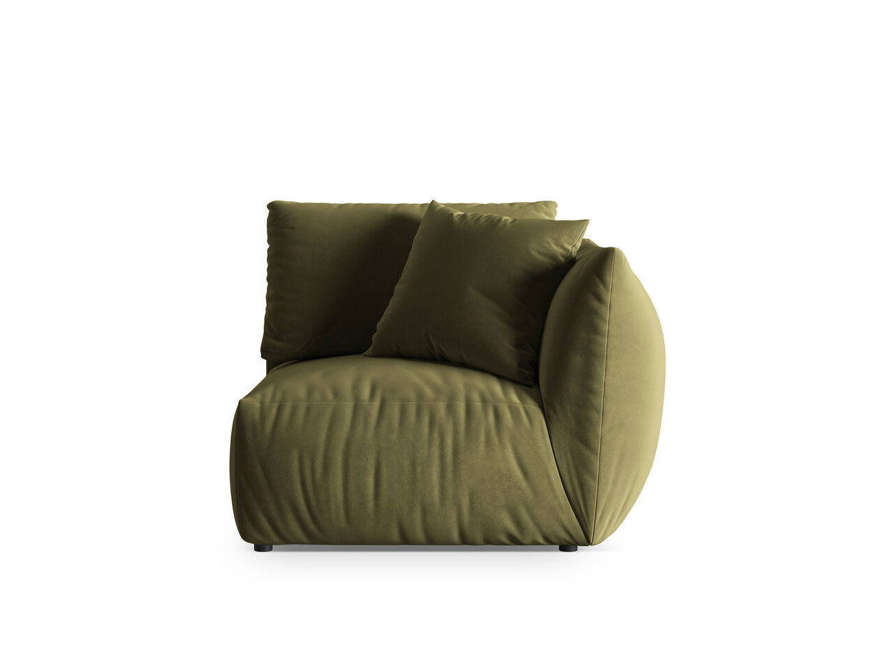 Modul dreapta pentru canapea, 1 loc, Chris-184, Micadoni Home, 110x100x80 cm, catifea, verde deschis