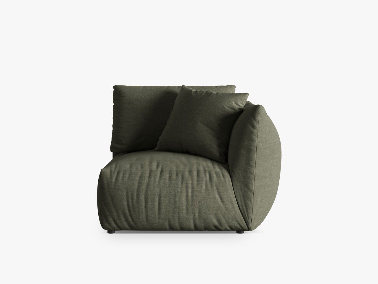 Modul dreapta pentru canapea, 1 loc, Chris-259, Micadoni Home, 110x100x80 cm, tesatura structurata chenille, verde deschis
