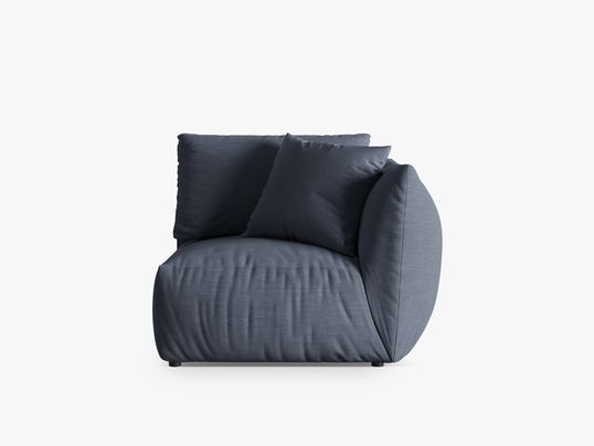 Modul dreapta pentru canapea, 1 loc, Chris-259, Micadoni Home, 110x100x80 cm, tesatura structurata chenille, albastru muted