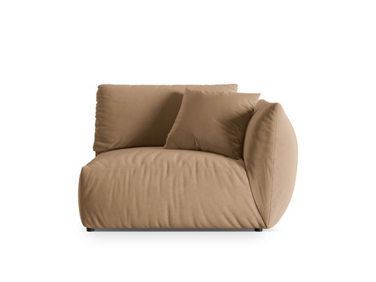 Modul dreapta pentru canapea, 1 loc, Chris-184, Micadoni Home, 130x100x80 cm, catifea, bej sand