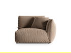 Modul dreapta pentru canapea, 1 loc, Chris-184, Micadoni Home, 130x100x80 cm, catifea, maro deschis