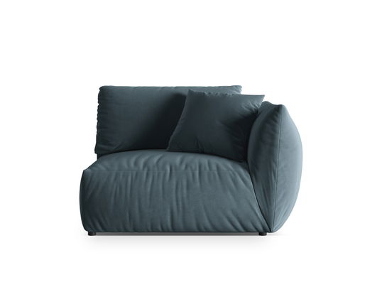 Modul dreapta pentru canapea, 1 loc, Chris-184, Micadoni Home, 130x100x80 cm, catifea, albastru pastel