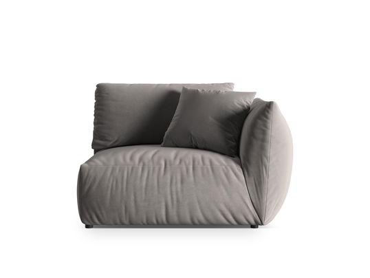 Modul dreapta pentru canapea, 1 loc, Chris-184, Micadoni Home, 130x100x80 cm, catifea, gri