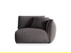 Modul dreapta pentru canapea, 1 loc, Chris-184, Micadoni Home, 130x100x80 cm, catifea, gri inchis