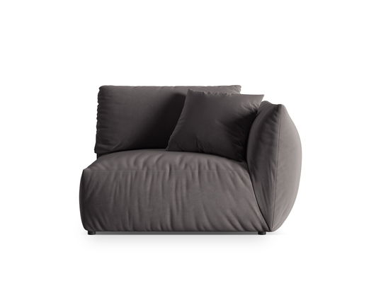 Modul dreapta pentru canapea, 1 loc, Chris-184, Micadoni Home, 130x100x80 cm, catifea, gri inchis