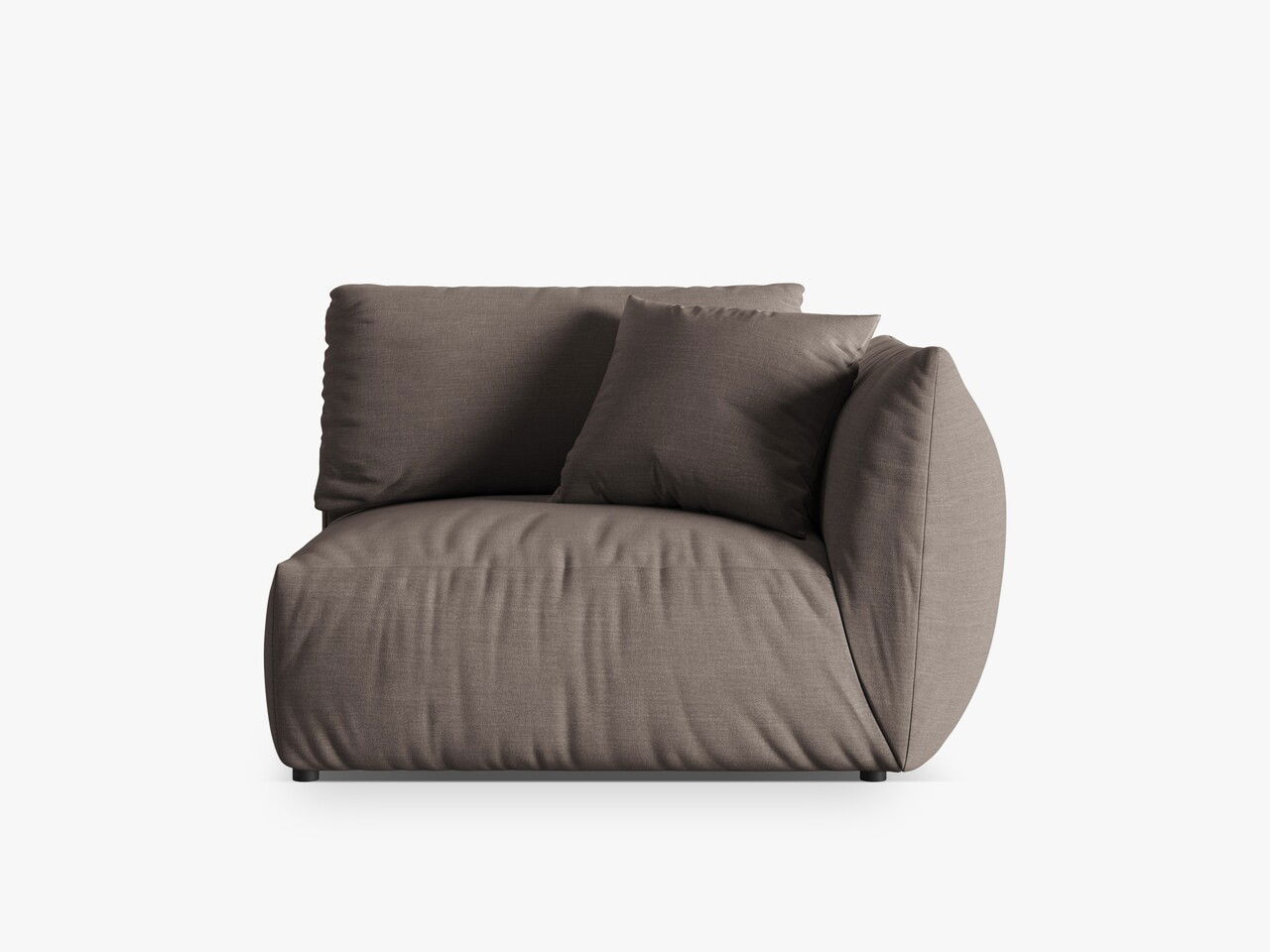 Modul dreapta pentru canapea, 1 loc, Chris-259, Micadoni Home, 130x100x80 cm, tesatura structurata chenille, bej sand