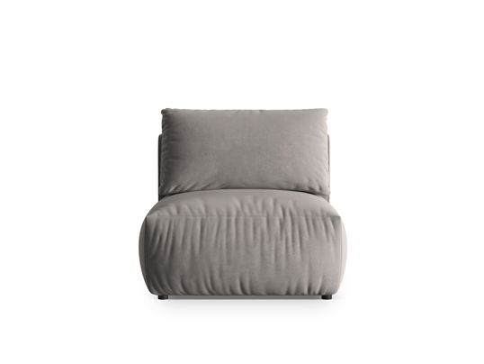 Modul pentru canapea, 1 loc, Chris-184, Micadoni Home, 100x85x80 cm, catifea, gri