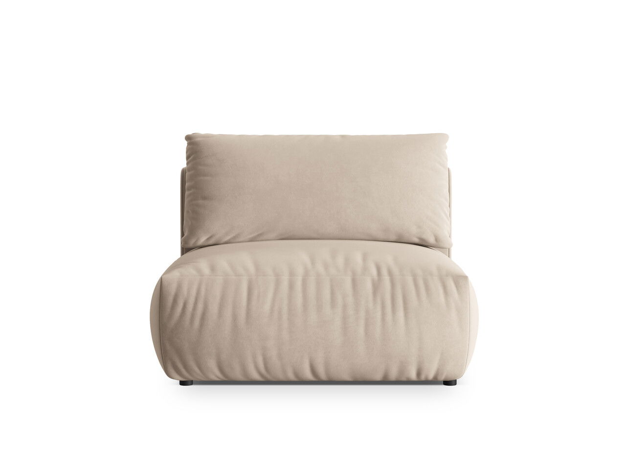 Modul pentru canapea, 1 loc, Chris-184, Micadoni Home, 105x100x80 cm, catifea, ecru