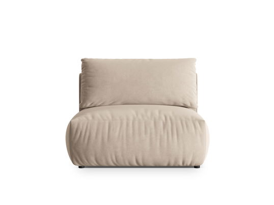 Modul pentru canapea, 1 loc, Chris-184, Micadoni Home, 105x100x80 cm, catifea, ecru