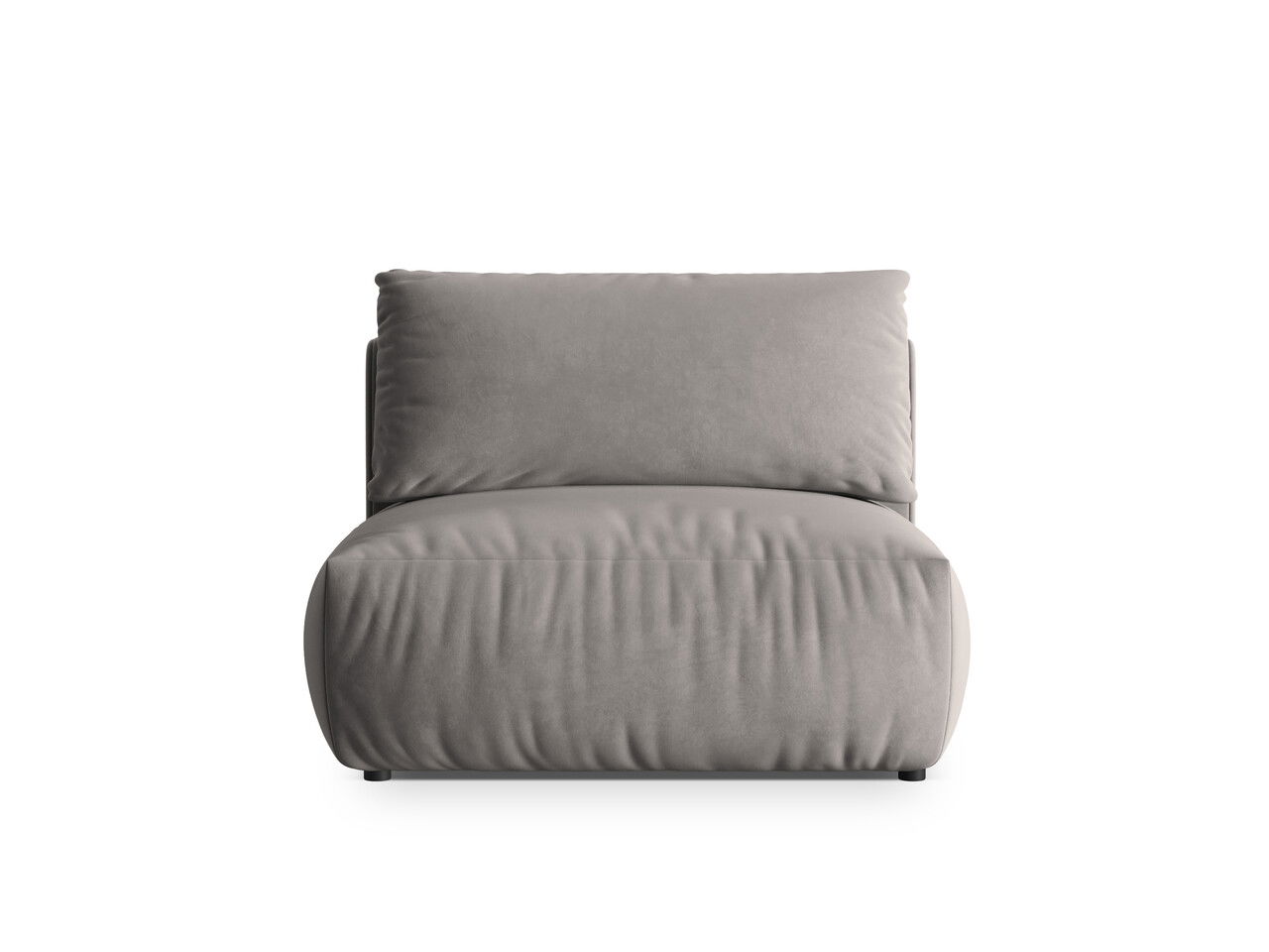 Modul pentru canapea, 1 loc, Chris-184, Micadoni Home, 105x100x80 cm, catifea, gri