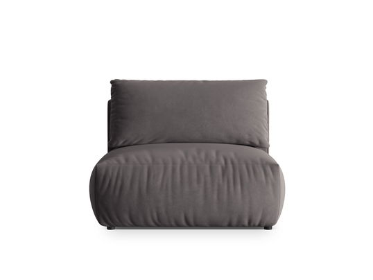 Modul pentru canapea, 1 loc, Chris-184, Micadoni Home, 105x100x80 cm, catifea, gri inchis