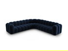 Coltar simetric modular 5 locuri, Lupine-44, Micadoni Home, 309x309x70 cm, catifea, albastru regal