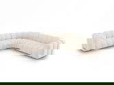 Coltar simetric modular 5 locuri, Lupine-140, Micadoni Home, 309x309x70 cm, tesatura chenille din poliester, bej deschis
