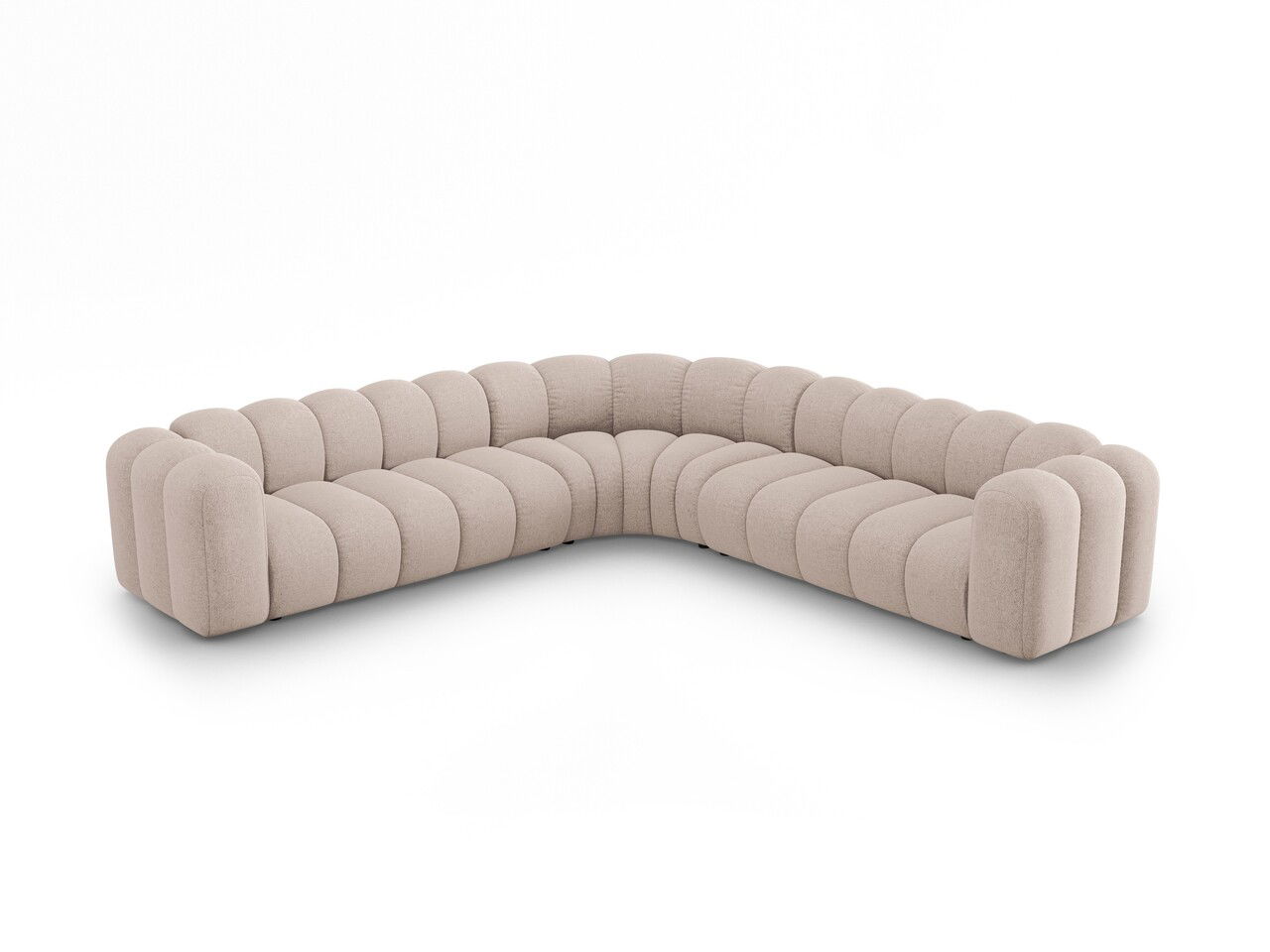 Coltar simetric modular 5 locuri, Lupine-140, Micadoni Home, 309x309x70 cm, tesatura chenille din poliester, bej