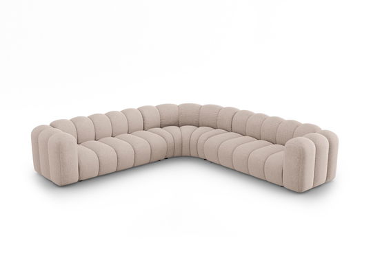 Coltar simetric modular 5 locuri, Lupine-140, Micadoni Home, 309x309x70 cm, tesatura chenille din poliester, bej