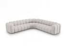 Coltar simetric modular 5 locuri, Lupine-140, Micadoni Home, 309x309x70 cm, tesatura chenille din poliester, gri deschis