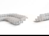 Coltar simetric modular 5 locuri, Lupine-140, Micadoni Home, 309x309x70 cm, tesatura chenille din poliester, gri deschis