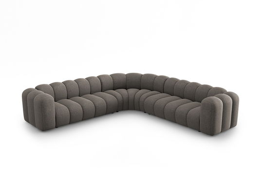 Coltar simetric modular 5 locuri, Lupine-140, Micadoni Home, 309x309x70 cm, tesatura chenille din poliester, gri