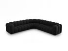Coltar simetric modular 5 locuri, Lupine-140, Micadoni Home, 309x309x70 cm, tesatura chenille din poliester, negru