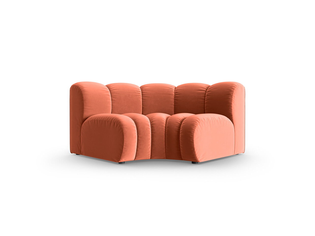 Modul pentru canapea, 1 loc, Lupine-44, Micadoni Home, 185x95x70 cm, catifea, corai
