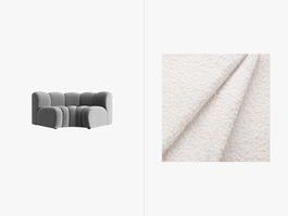 Modul pentru canapea, 1 loc, Lupine-101, Micadoni Home, 185x95x70 cm, tesatura boucle, alb