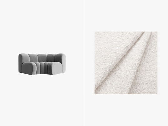 Modul pentru canapea, 1 loc, Lupine-101, Micadoni Home, 185x95x70 cm, tesatura boucle, alb