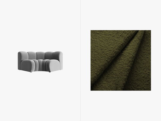 Modul pentru canapea, 1 loc, Lupine-101, Micadoni Home, 185x95x70 cm, tesatura boucle, oliv inchis