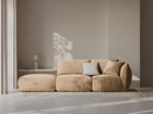 Canapea modulara 3 locuri cotiera stanga, Chris-184, Micadoni Home, 315x100x80 cm, catifea, bej sand
