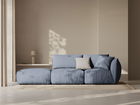 Canapea modulara 3 locuri cotiera stanga, Chris-259, Micadoni Home, 315x100x80 cm, tesatura structurata chenille, albastru muted