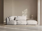 Canapea modulara 3 locuri cotiera dreapta, Chris-259, Micadoni Home, 315x100x80 cm, tesatura structurata chenille, natural