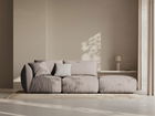 Canapea modulara 3 locuri cotiera dreapta, Chris-259, Micadoni Home, 315x100x80 cm, tesatura structurata chenille, bej sand