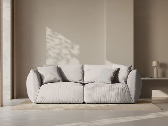 Canapea modulara 3 locuri, Chris-259, Micadoni Home, 220x100x80 cm, tesatura structurata chenille, natural