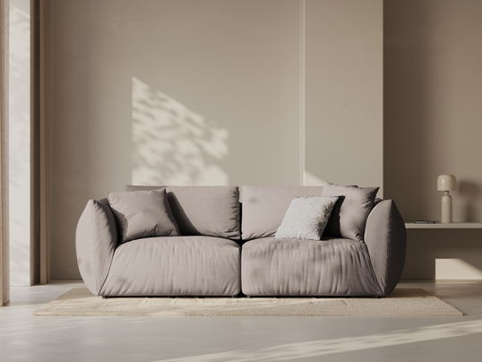 Canapea modulara 3 locuri, Chris-259, Micadoni Home, 220x100x80 cm, tesatura structurata chenille, bej sand