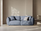 Canapea modulara 3 locuri, Chris-259, Micadoni Home, 220x100x80 cm, tesatura structurata chenille, albastru muted